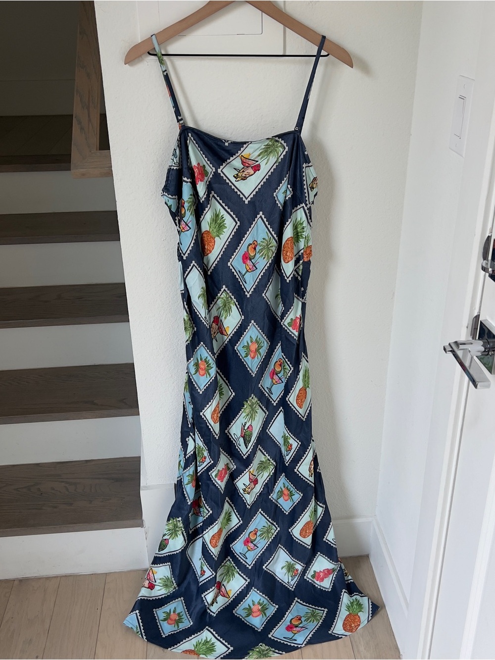 Anthropologie Conditions Apply Chloe Maxi Slip Dress in Blue NWT - Picture 2 of 5